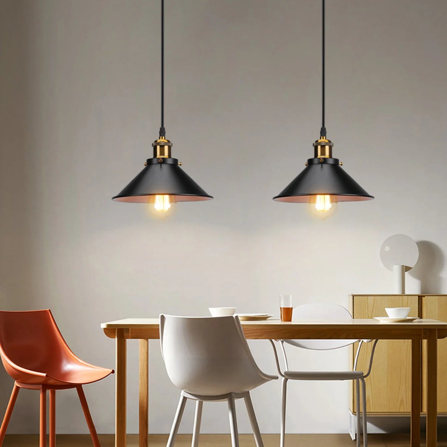 Afralia™ Retro Industrial Pendant Ceiling Lamp E27 LED Chandelier Loft Light for Home Living Room