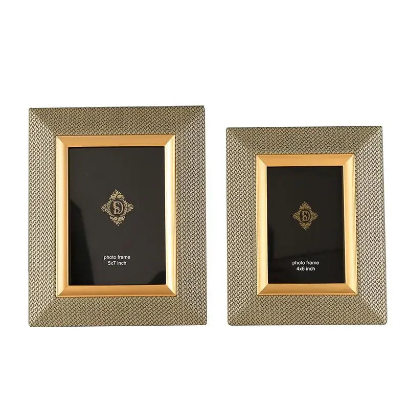 Afralia™ Leather Metal Picture Frame: Luxury Office Study Bedroom Decor & Gift