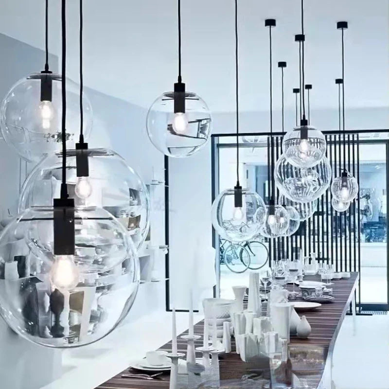 Afralia™ Nordic Glass Pendant Light - Modern Bubble Design - Vintage Industrial Style - E27 Fixture