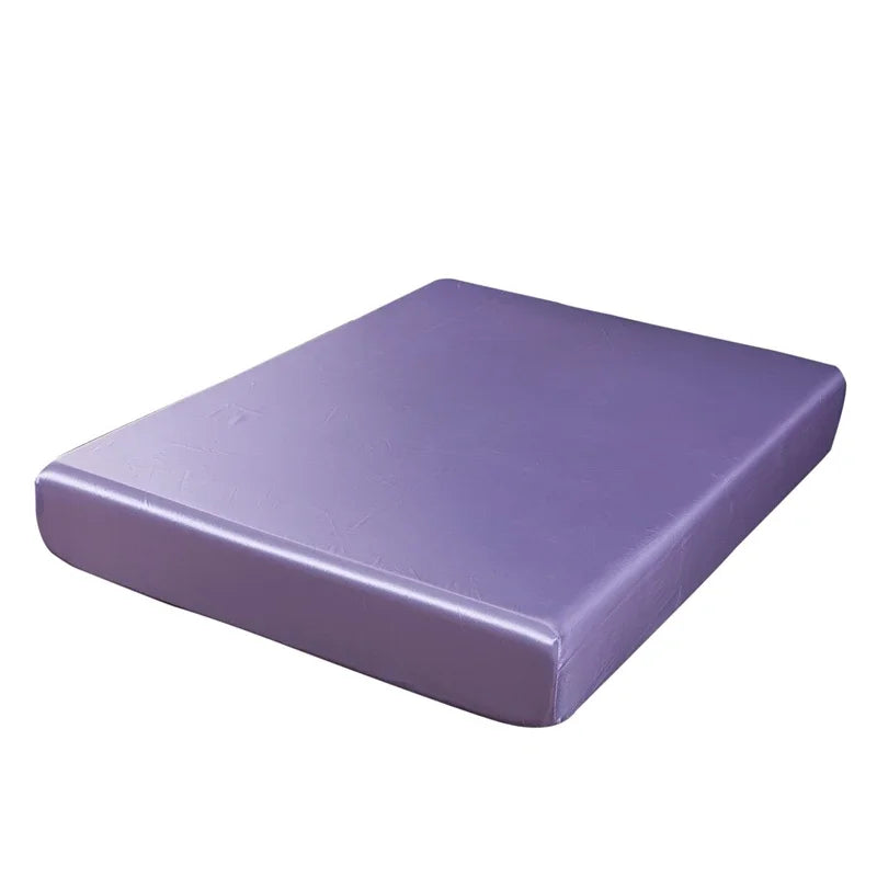 Afralia™ Smooth Satin Fitted Sheet King Size Rayon Bed Sheet 180x200