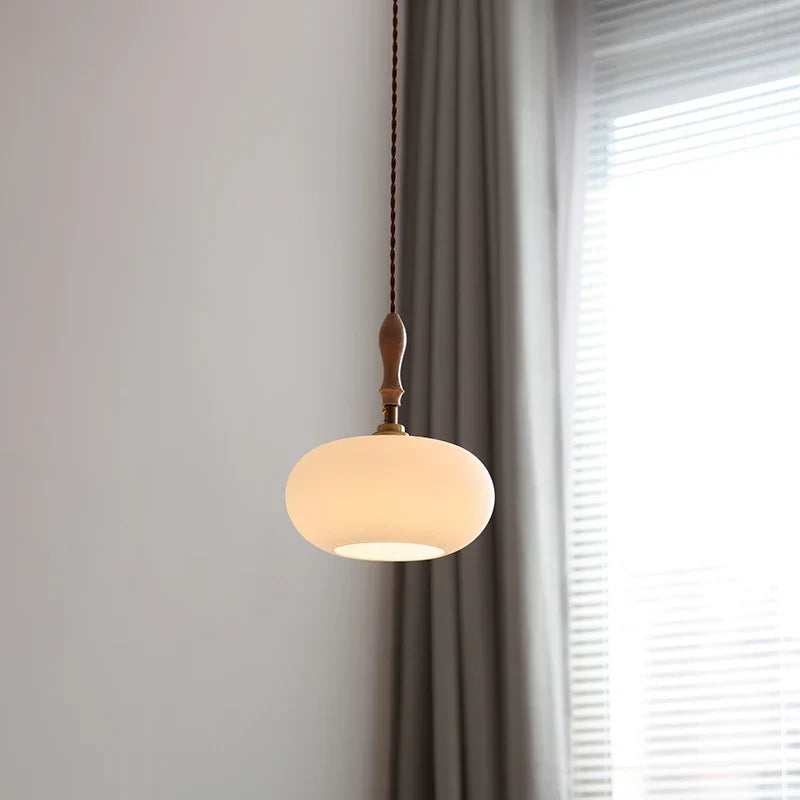 Afralia™ White Glass LED Pendant Lamp: Modern Nordic Style for Kitchen, Dining Room, Bedroom