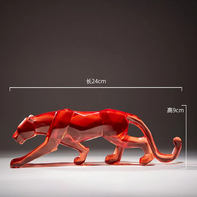 Afralia™ Leopard Cheetah Resin Animal Sculptures for Home Decor