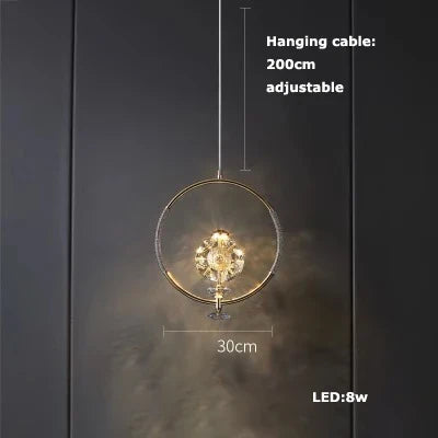 Afralia™ Crystal LED Ceiling Chandelier - Dimmable Art Deco Pendant Light