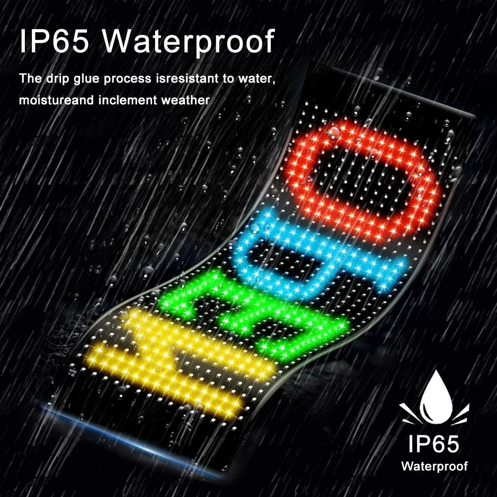 Afralia™ LED Matrix Panel: Bluetooth Programmable Logo Display for Car Windows