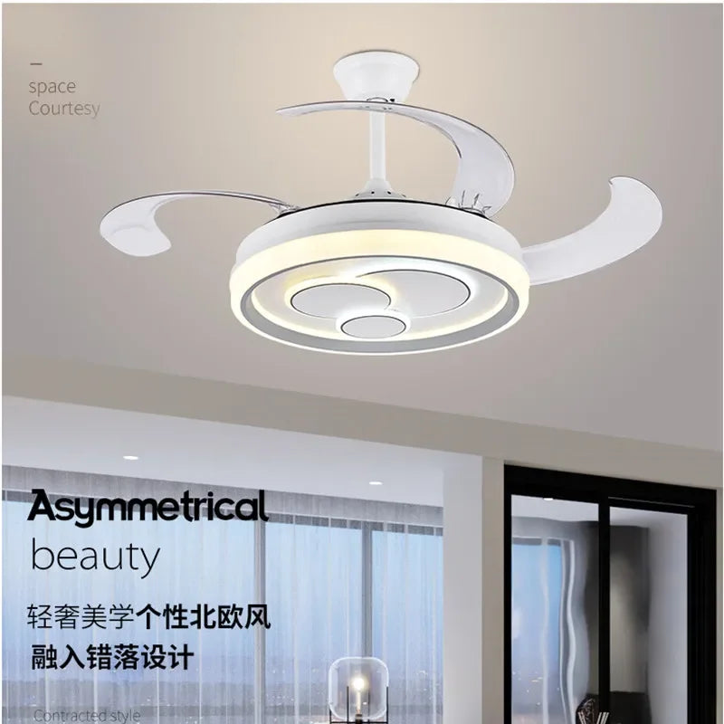 Afralia™ Luxury Chandelier Fan with Light Remote Control - LED Ceiling Fans