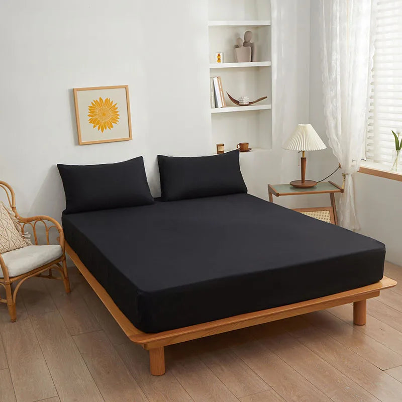 Afralia™ Soft Polyester Cotton Single Fitted Sheet Mattress Cover Bed Sheet