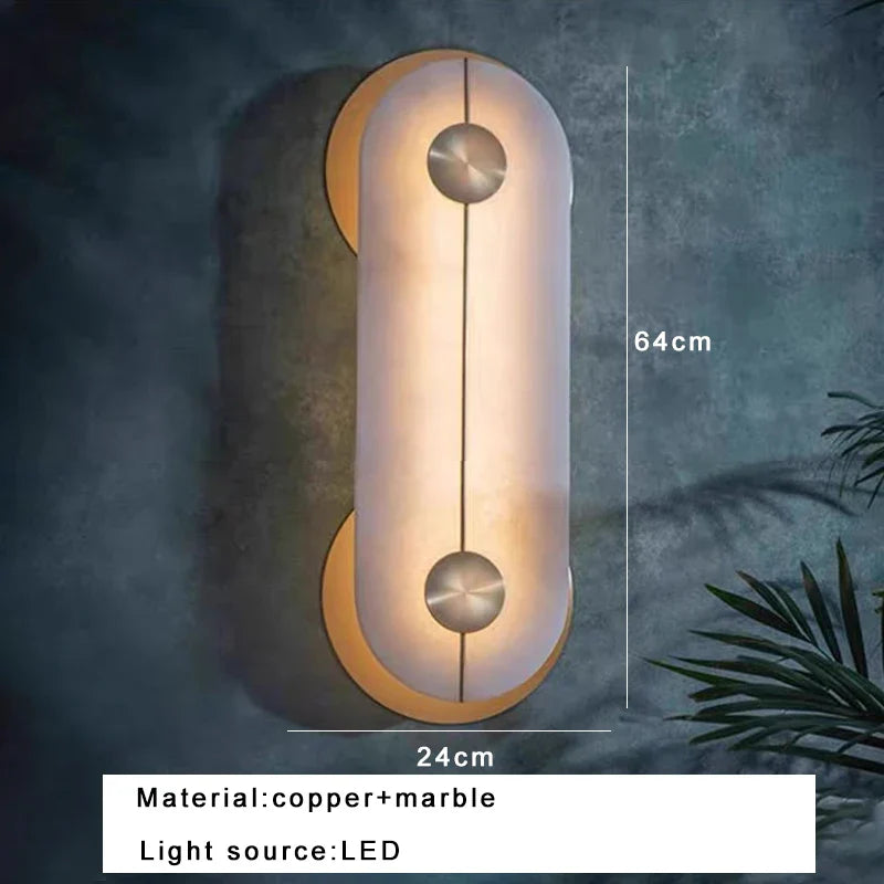 Afralia™ Round Marble Wall Sconce Lamps for Luxury Home Decor