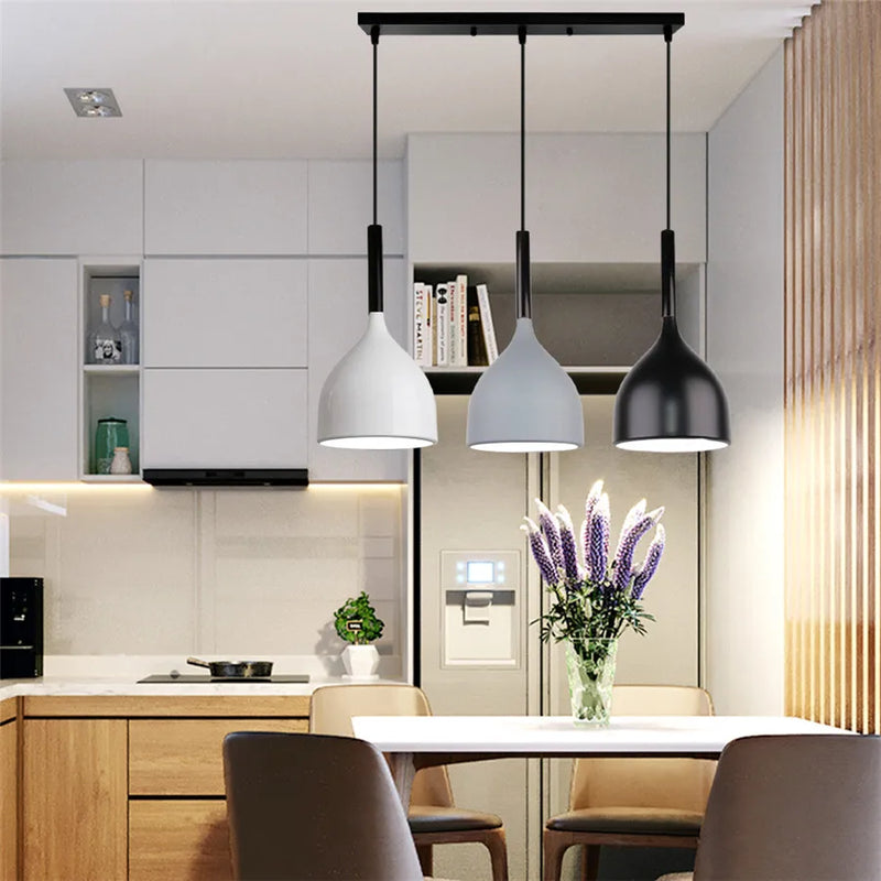 Afralia™ Wood Aluminum Pendant Chandelier for Dinning Living Room Kitchen.