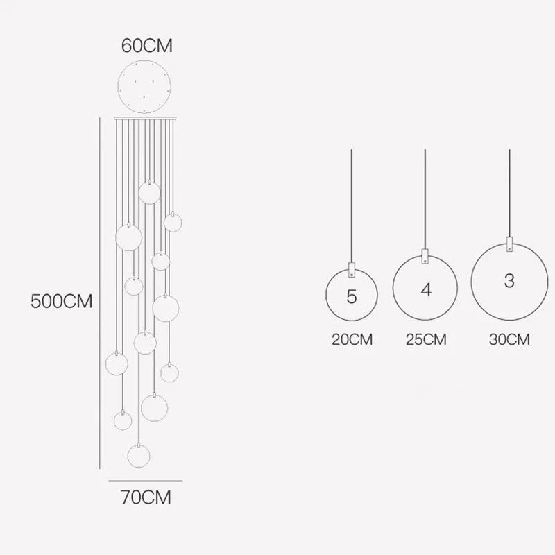 Afralia™ Staircase Chandeliers: Modern LED Pendant Lights for Living Room Décor