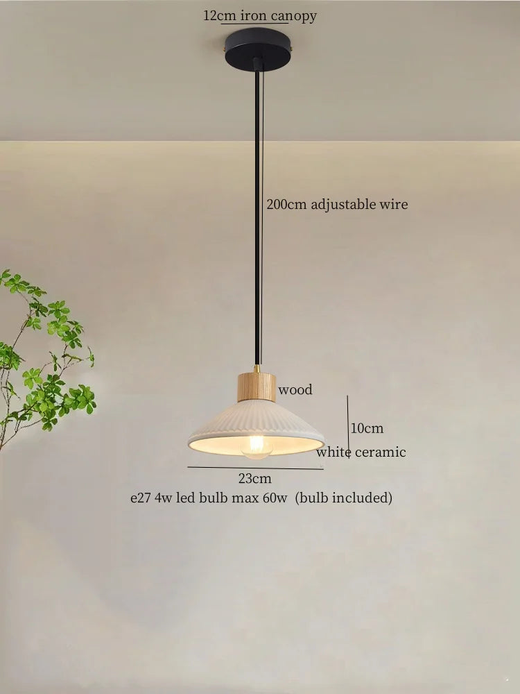 Afralia™ Nordic White Ceramic LED Pendant Light for Modern Living Spaces