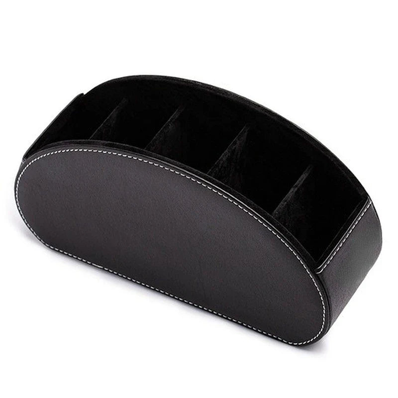 Leather Remote Caddy, 360° Spinning TV Holder Organizer for Bedside Table by Afralia™