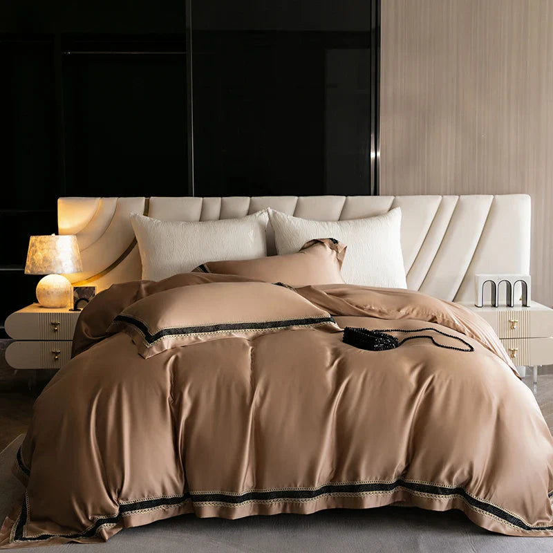 Afralia™ Luxury Embroidery Eucalyptus Duvet Cover Set with Silky Cool Feel