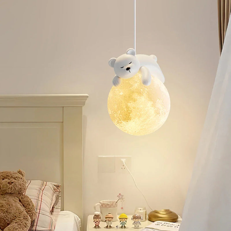 Afralia™ Nordic Little Bear LED Pendant Lamp: Adorable Illumination for Your Space