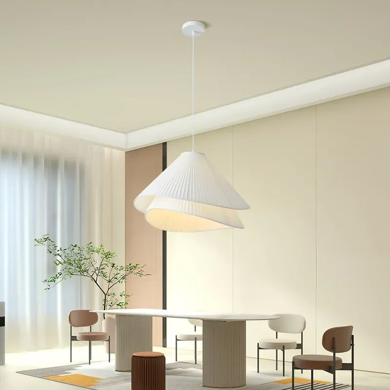 Afralia™ E27 Fabric Chandelier Modern Bedroom LED Pendant Lights Nordic Decor Hanging Lamp