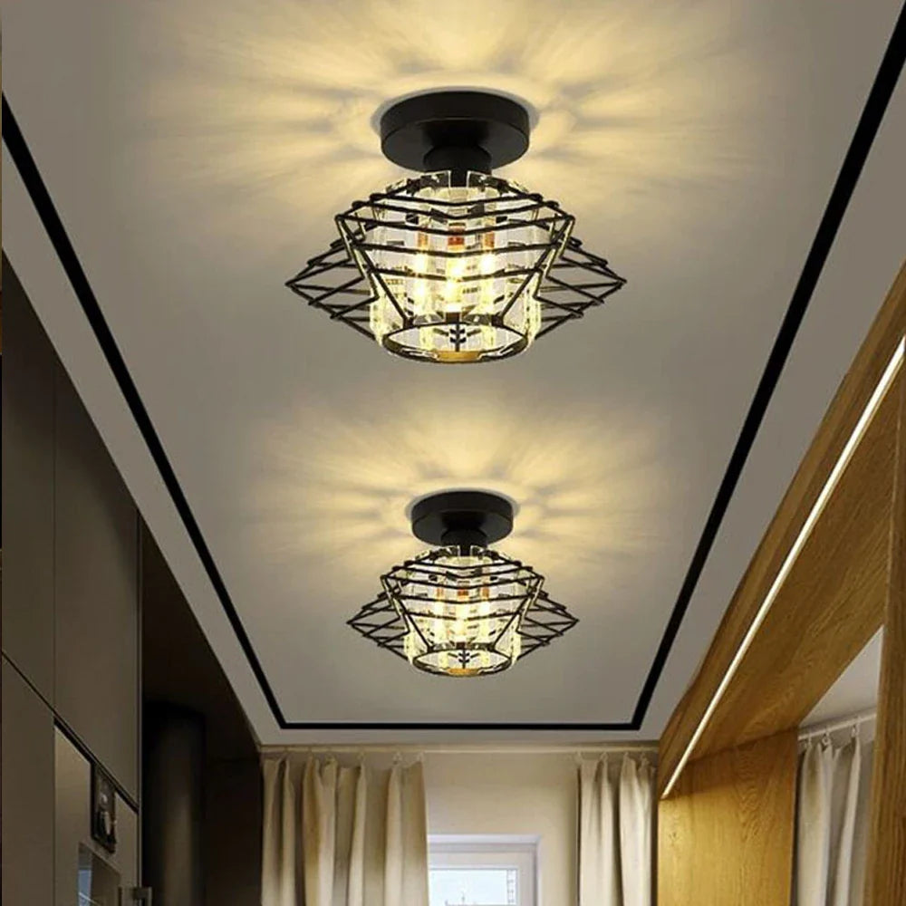 Afralia™ Crystal Ceiling Chandelier: Modern Industrial LED Indoor Lighting Fixture