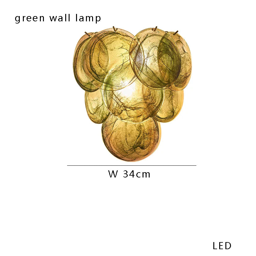 Afralia™ Pink Glass Italian Style Ceiling Chandelier for Living Room, Dining Room, Girls Room