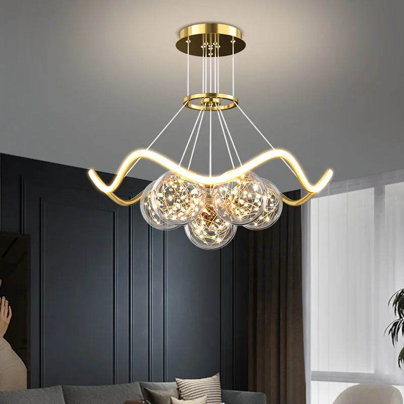 Afralia™ Bubble Pendant Chandelier: Modern Dimmable LED Lighting for Home Decor