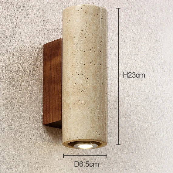 Afralia™ Travertine Natural Stone Wall Sconce Light with E27 Bulb