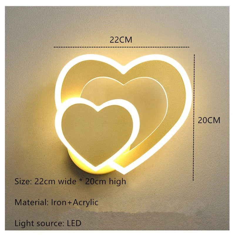 Afralia™ LED Heart Wall Lamp - Nordic Love Design for Bedroom, Living Room & Corridor