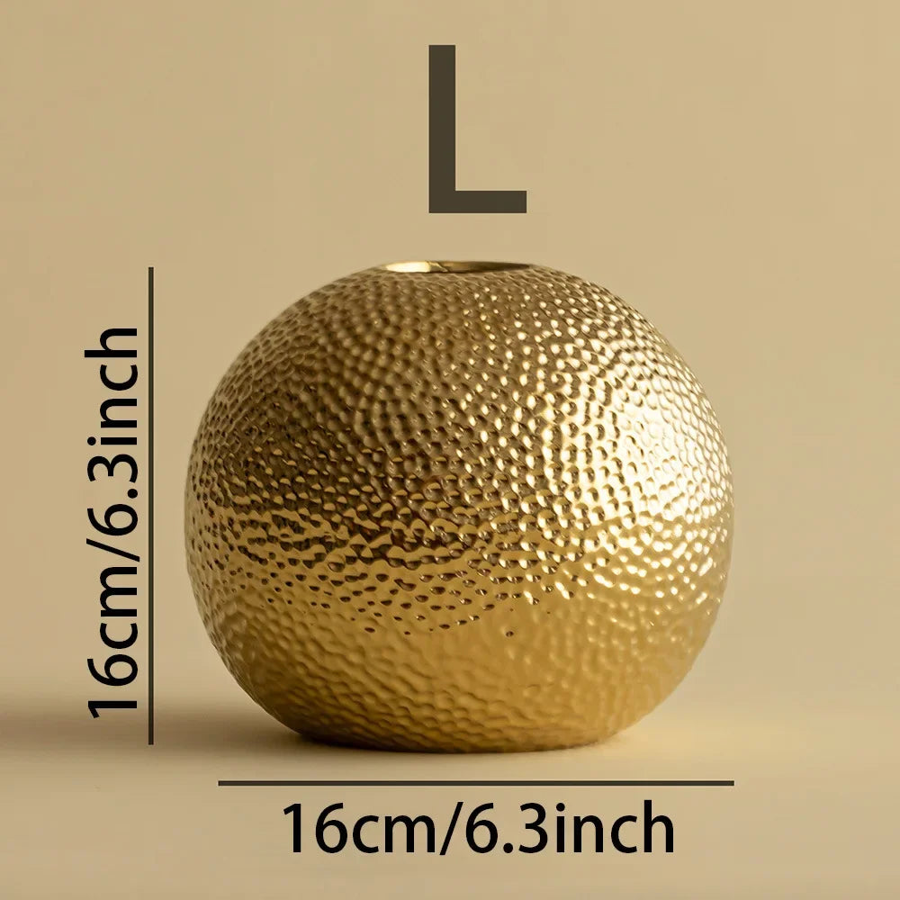 Afralia™ Ceramic Hammer Pattern Vase for Desk Decor and Flower Arrangement