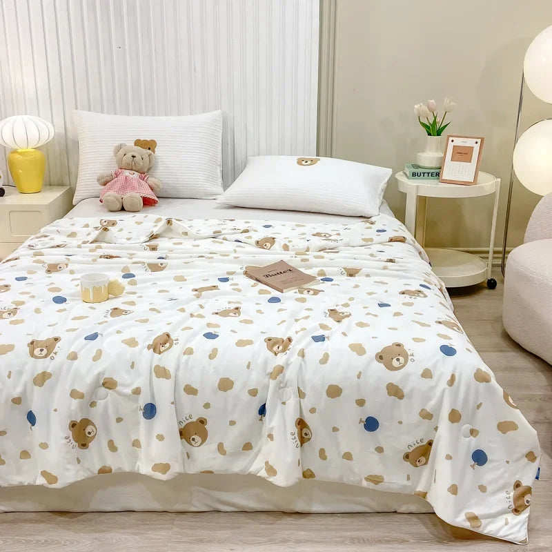 Afralia™ Silky Summer Cooling Blanket Lightweight Breathable Quilt for Bed