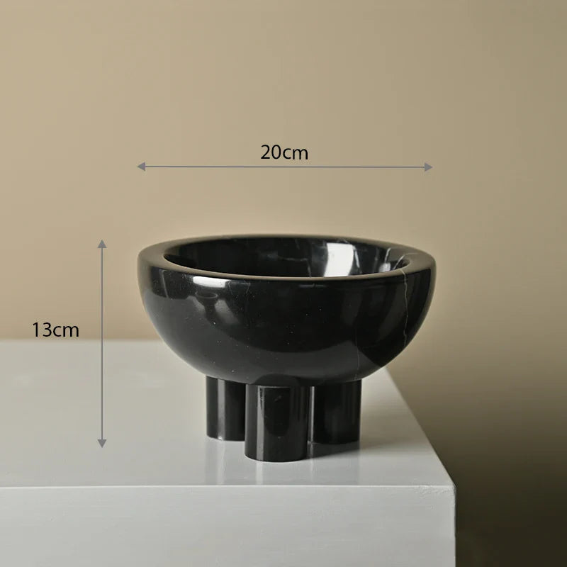 Afralia™ Marble Serving Tray & Fruit Bowl Set for Elegant Living Spaces