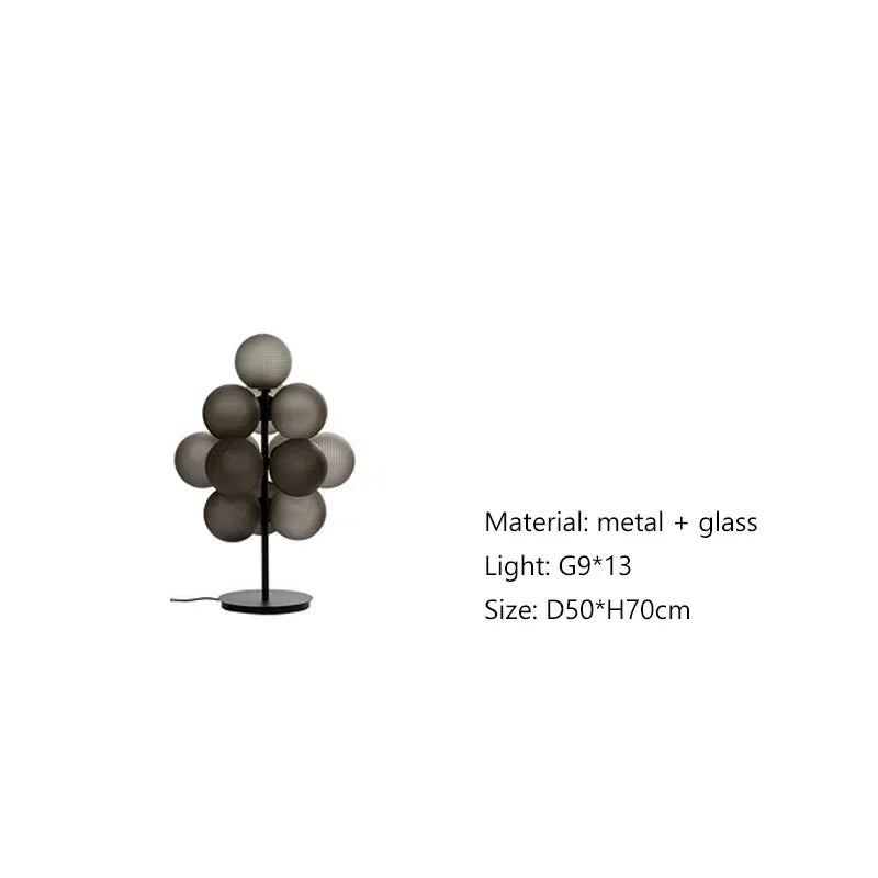 Afralia™ Bubble Glass LED Floor & Table Lamp Set for Modern Living Room & Bedroom
