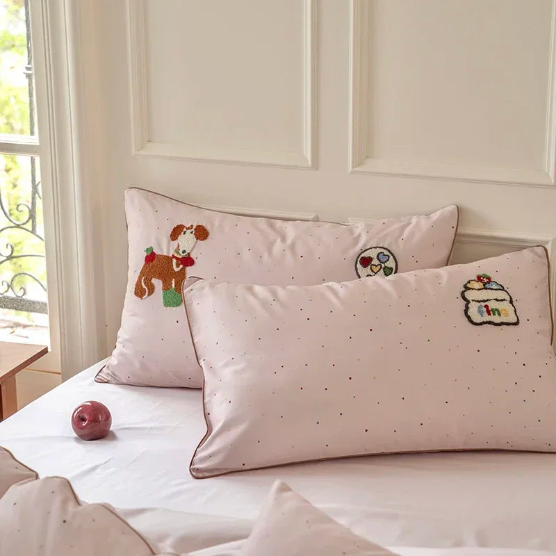 Afralia™ Luxury 100% Cotton Embroidered Duvet Set, Sheet, Quilt Cover, Pillowcases