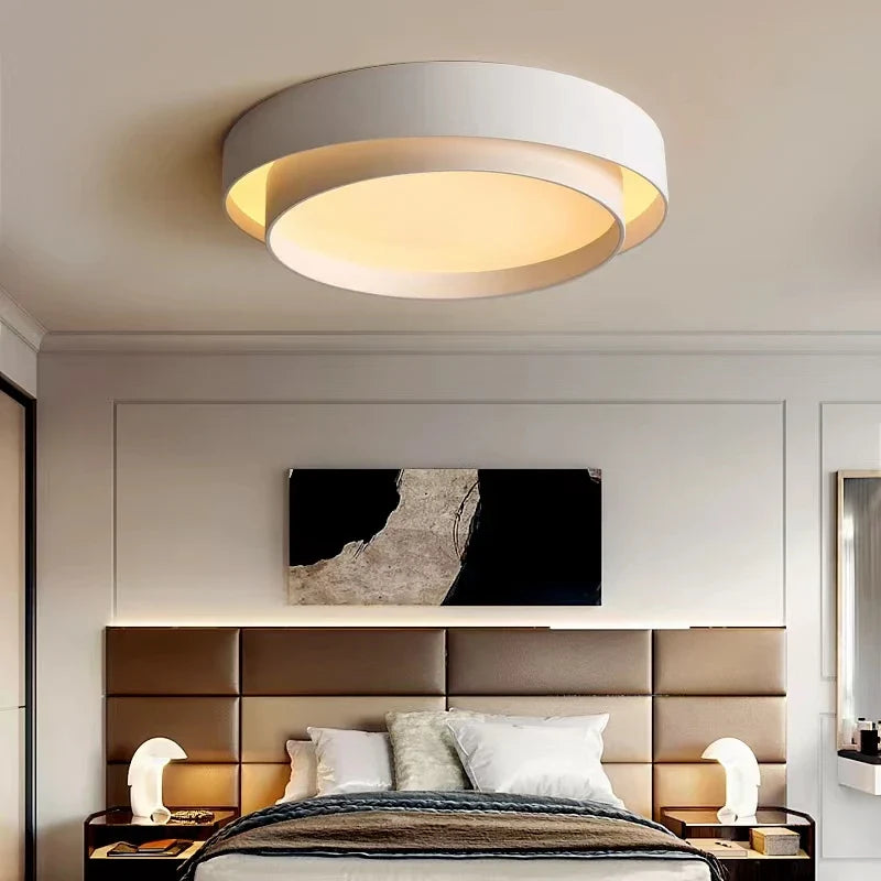 Afralia™ LED Round Ceiling Light for Living Room, Bedroom, Study - White/Black, AC90-260V