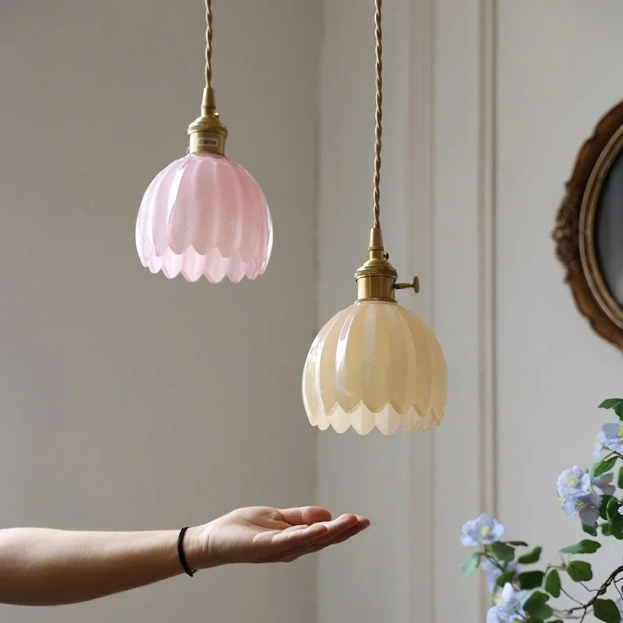 Afralia™ Blue Glass LED Pendant Light: Modern Nordic Hang Lamp for Living, Dining, Coffee Room