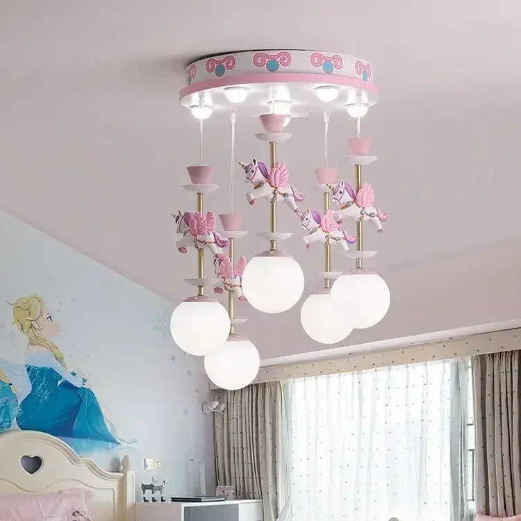 Afralia™ Children Room LED Pendant Light, Modern Minimalist Design for Carousel Bedroom Decor