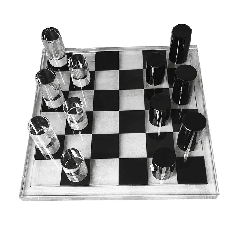 Afralia™ Geometric Crystal Chessboard: Transparent Chess Set Home Decor & Figurines