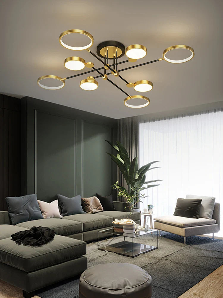 Afralia™ LED Chandelier for Home Decor, Brightness Adjustable, Living Room, Dining Room Lighting