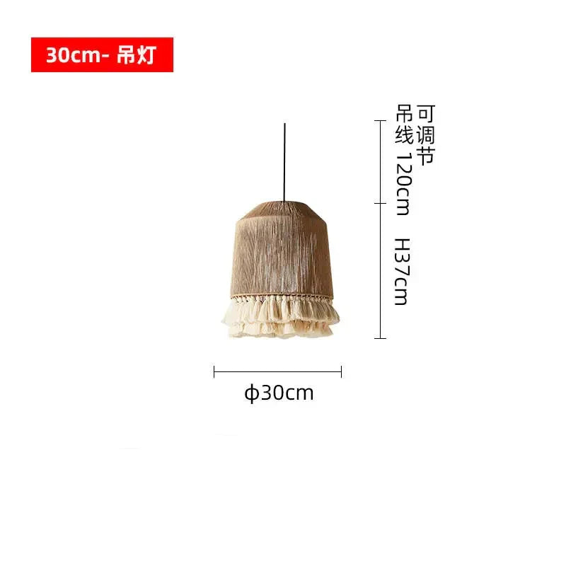 Afralia™ Bohemian Tassel Chandelier: Handmade Nordic Pendant Lamp for Bedroom, Living Room, Kitchen