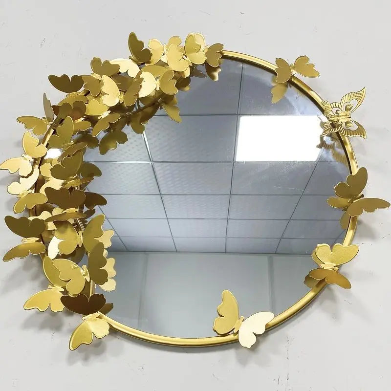 Afralia™ Metal Wall Mirror for Bathroom, Bedroom & Hallway Décor