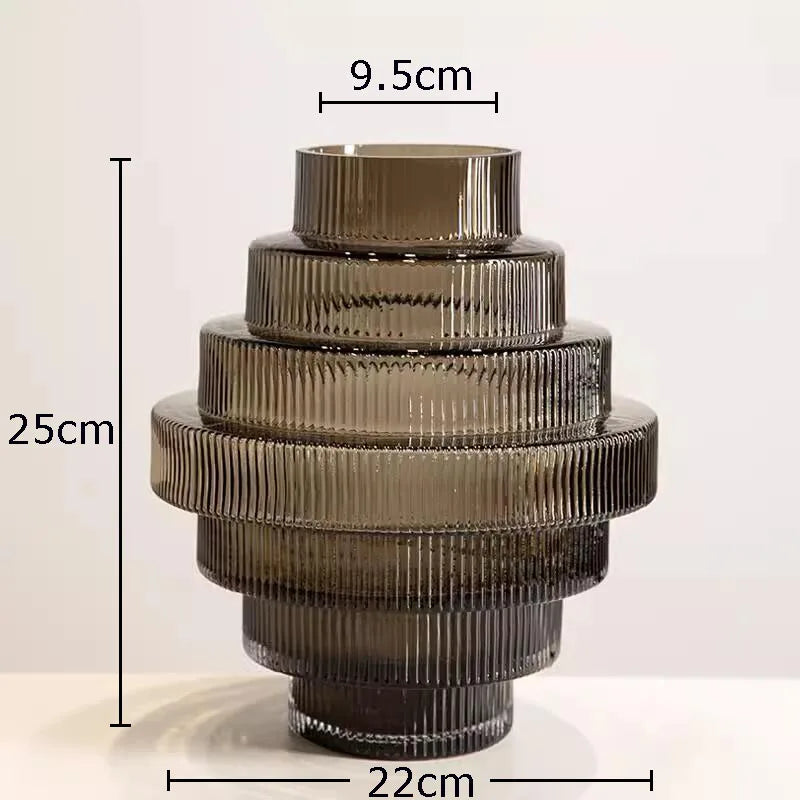 Afralia™ Tower Glass Vase Hydroponics Flowers Pots Modern Desk Floral Arrangement Decor