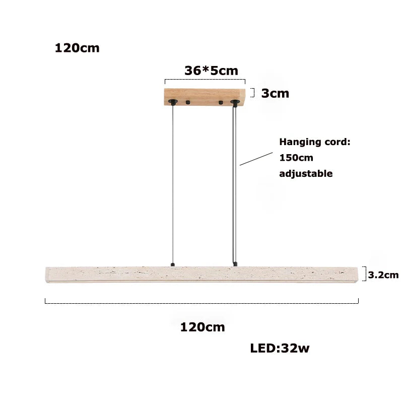 Afralia™ LED Natural Stone Round Linear Chandelier - Dimmable, Ceiling Hanging Lamps