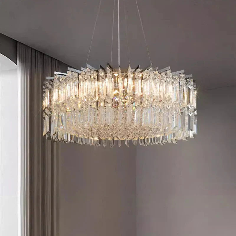 Afralia™ Crystal Chandelier, Luxury Living Room & Bedroom Pendant Light