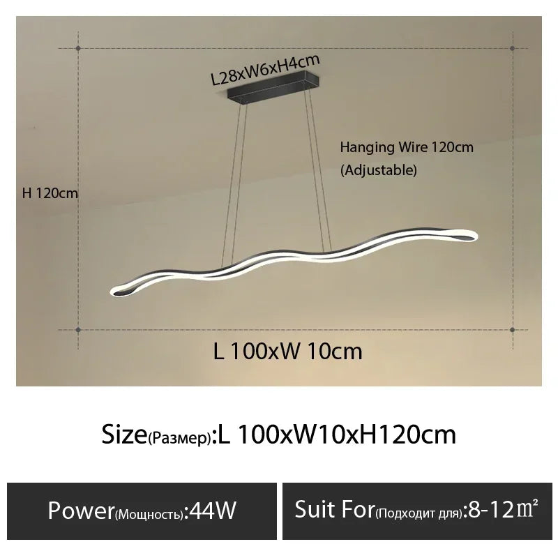 Afralia™ Wave Chandelier: Modern Nordic Style Pendant Light for Home and Office