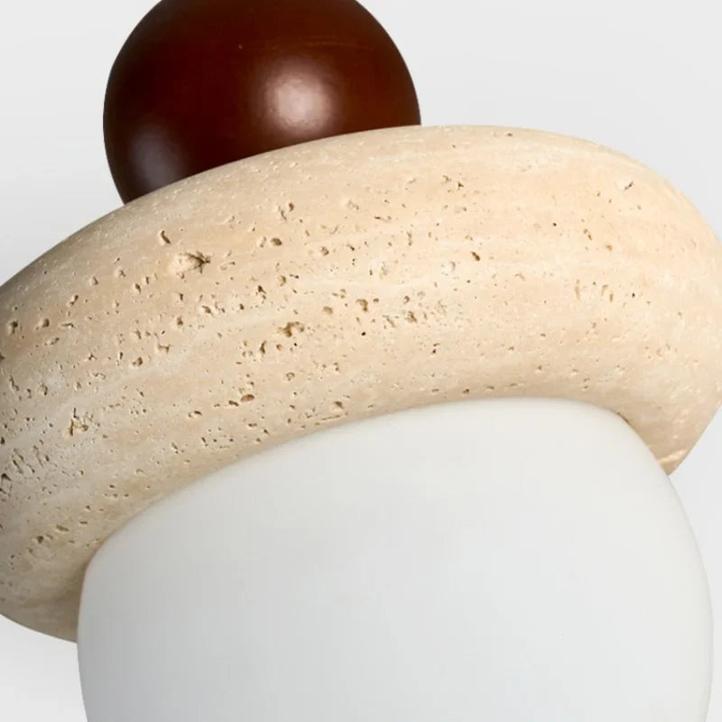 Afralia™ White Glass LED Pendant Lamp with Wood Base - Nordic Modern Hanging Light