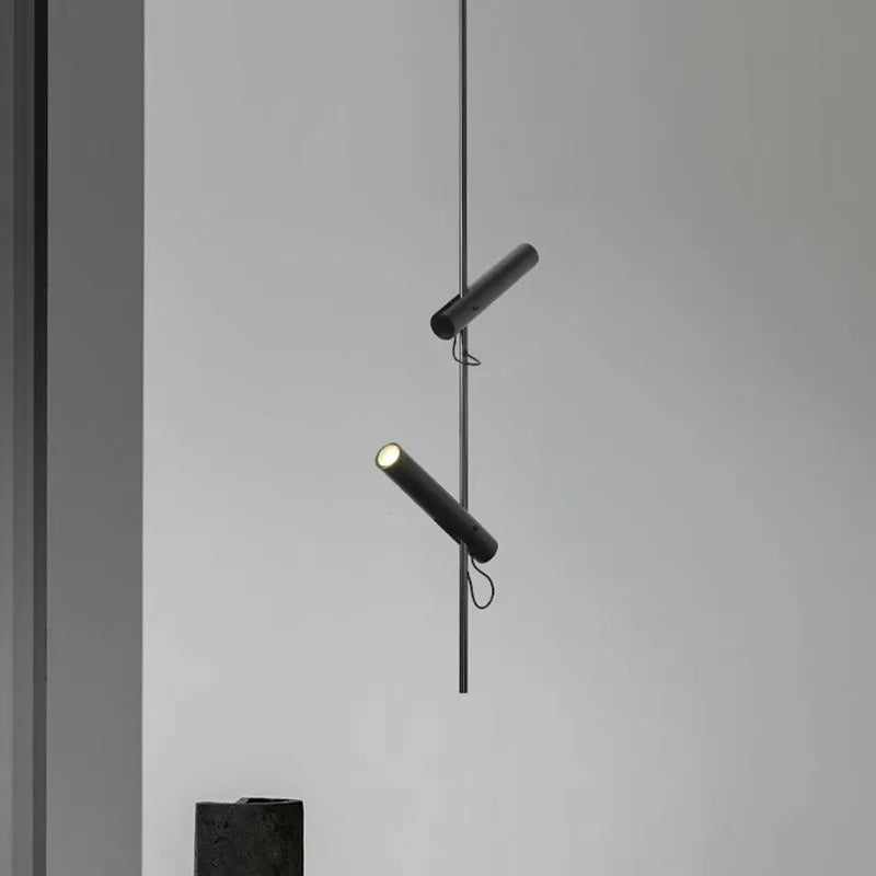 Afralia™ Rotatable Black LED Chandelier with Stainless Steel Finish