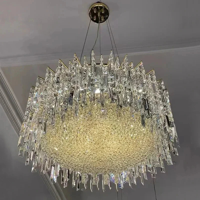Afralia™ Crystal LED Ceiling Chandeliers Chrome Finish Home Decoration Lighting