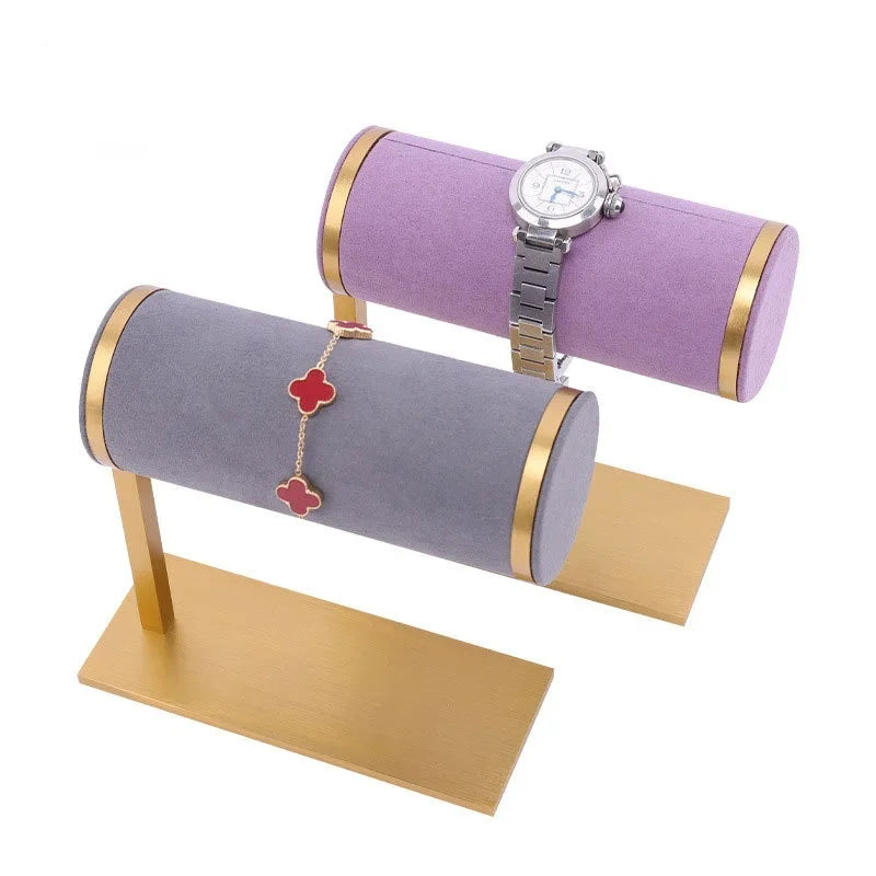 Afralia™ Velvet T-bar Bracelet Watch Organizer Display Stand