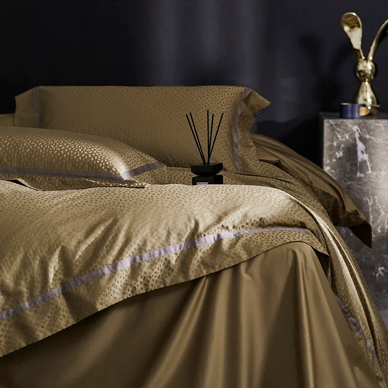 Afralia™ 100s Egyptian Cotton King Queen Bedding Set: Sheet, Pillowcase, Duvet Cover