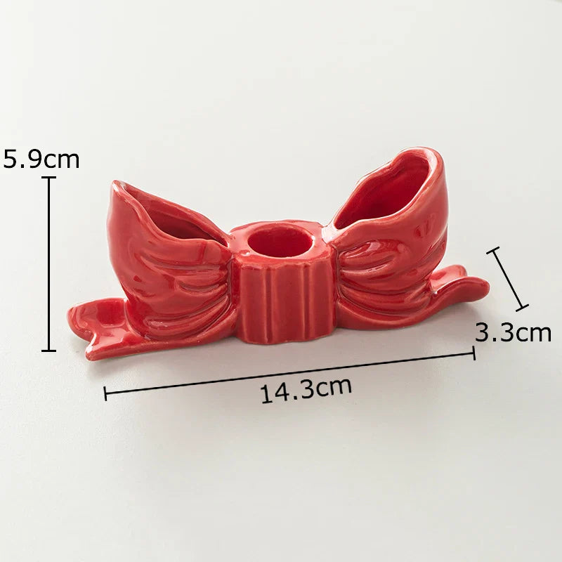 Bowknot Ceramic Candle Holder by Afralia™: Charming Desk Decoration and Aroma Diffuser