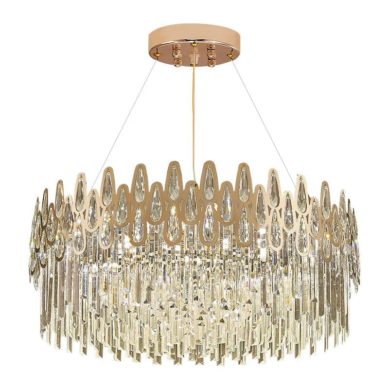 Afralia™ Water Drop Crystal Chandelier for Living Room, Dining Room, and Bedroom