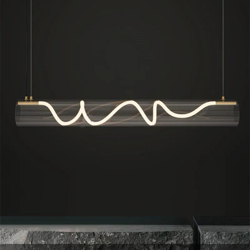 Afralia™ LED Long Tube Pendant Lights: Stylish Lighting for Home, Restaurant, and Bar