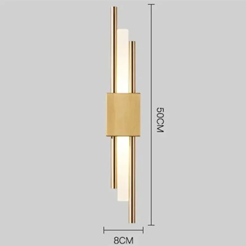 Afralia™ Gold Tube Wall Sconce Iron Acrylic Modern Bedroom Living Room Lamps