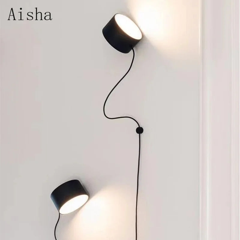 Afralia™ Nordic Magnetic Wall Lamp LED Sconces for Living Room Bedroom Decor