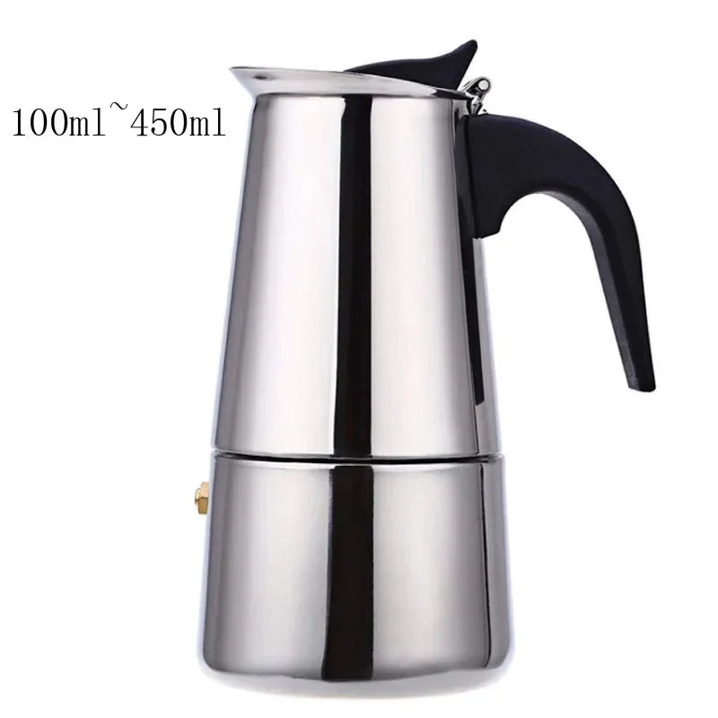 Afralia™ Stainless Steel Moka Coffee Pot 4-Cup Espresso Maker